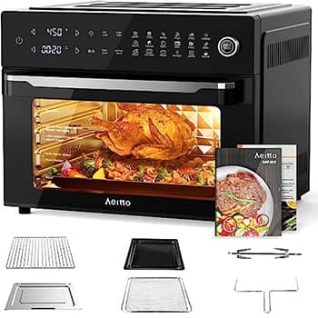 Aeitto® 32-Quart PRO Large Air Fryer Oven| Toaster Oven Combo | with Rotisserie, Dehydrator and Full Accessories