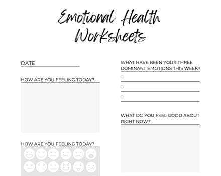 Emotional Health Worksheets Recommendations