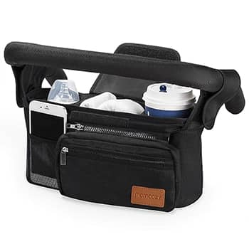 Momcozy Universal Stroller Organizer with Insulated Cup Holder Detachable Phone Bag & Shoulder Strap