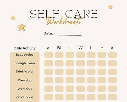 Self Care Worksheets Recommendations