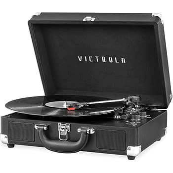 Victrola Vintage 3-Speed Bluetooth Portable Suitcase Record Player with Built-in Speakers