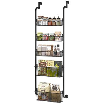 1Easylife Over the Door Organizer 5-Tier for Pantry Storage and Organization with 5 Baskets