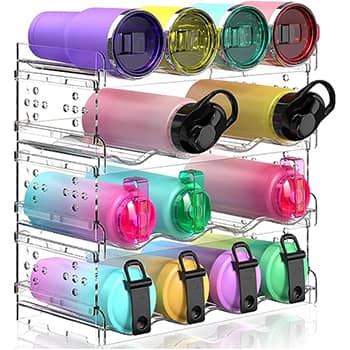 Areforic 4 Tier Water Bottle Organizer - 16 Bottle Stackable Holder