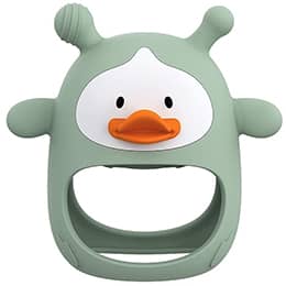 Baby Teething Toys, for Infants 3+ Months, Never Drop Silicone Baby Mitten Teether for Soothing Pain Relief