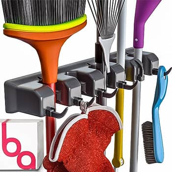 Berry Ave Broom Holder & Wall Mount Garden Tool Organizer