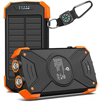 BLAVOR Solar Charger Power Bank, Qi Wireless Charger 10,000mAh