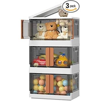 Closet Organizers and Storage - Trunk Organizer, Dorm Room Essentials - Collapsible Storage Bins
