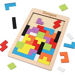 Coogam Wooden Blocks Puzzle Brain Teasers Toy