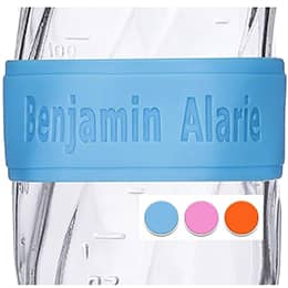 Custom Baby Bottle Labels for Daycare Blue Pink or Orange 4 Pack Sippy Cup Labels Personalized Bands