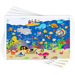 Disposable Stick-on Placemats 40 Pack for Baby & Kids