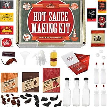 DIY Gift Kits Standard Hot Sauce Making Kit with 3 Recipes, Bottles & More