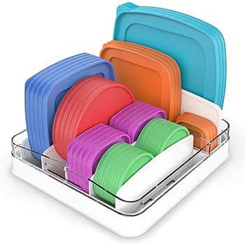 EVERIE Food Container Lid Organizer Compatible with 12'' Deep Cabinets