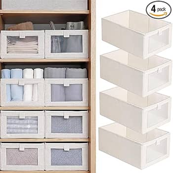 Fordonral 4 Pack Linen Storage Bins