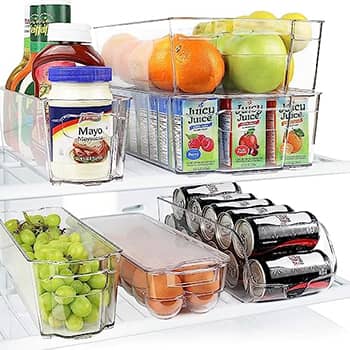 Greenco Refrigerator Organizer Bins - Set of 6