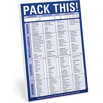 Knock Knock Pack This! Pad Packing List Notepad, 6 x 9-inches
