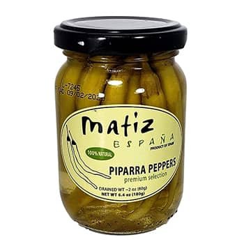 Matiz Piparras, Basque Guindilla Peppers (6.4 oz.) Spanish Green Pickled Peppers from Spain