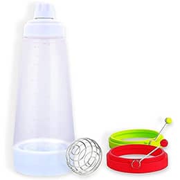 Nejamart Pancake Batter Dispenser Mixer Bottle | Crepes Batter Dispenser for Baking & Cooking