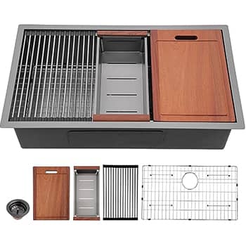 Sarlai 32" x19" Kitchen Sink Ledge - Under Counter Rectangular Sinks Basin