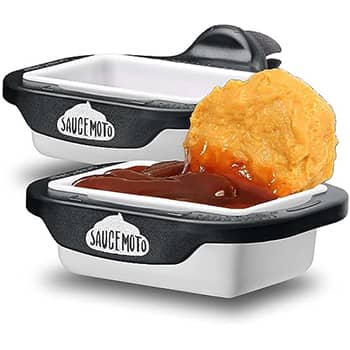 Saucemoto Dip Clip | An in-car sauce holder for ketchup and dipping sauces. As seen on Shark Tank (2 Pack, Black)