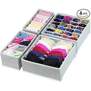 Simple Houseware Closet Underwear Organizer Drawer Divider 4 Set