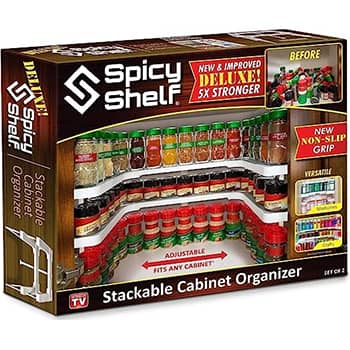Spicy Shelf Deluxe - Expandable Spice Rack and Stackable Cabinet & Pantry Organizer (1 Set of 2 shelves)