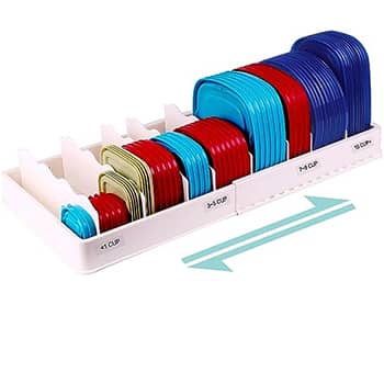 SWOMMOLY Expandable Food Storage Container Lid Organizer