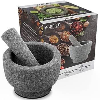 Umien™ Mortar and Pestle Set - 6 Inch – Stone Granite Grinder Bowl