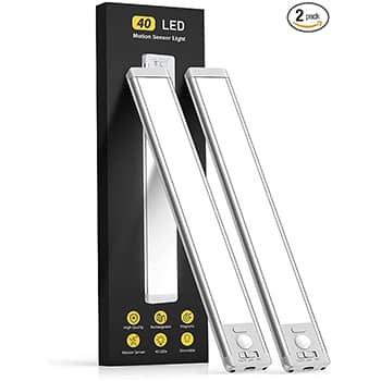 Under Cabinet Lights,40 LED Rechargeable Battery Operated Motion Sensor Light Indoor