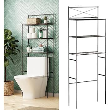 Zenna Home Over the Toilet Storage, Metal Bathroom Spacesaver with 3 Shelves