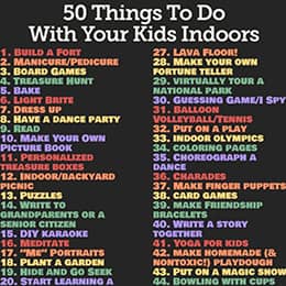 50 Things To Do with Your Kids Indoors - Weelicious