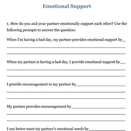 Increase Emotional Intimacy Worksheets
