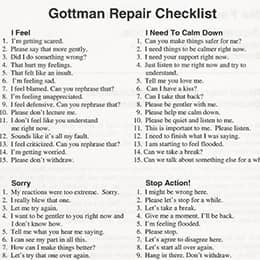 "Relationship Repair Checklist" by John Gottman's