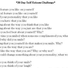 30 Day Self Esteem Challenge