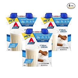 Atkins Creamy Cinnamon Swirl Protein Shake, 15g Protein, Low Glycemic, 2g Net Carb, 1g Sugar, Keto Friendly, 12 Count