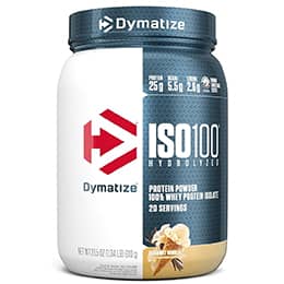 Dymatize ISO100 Hydrolyzed Protein Powder, 100% Whey Isolate , 25g of Protein, 5.5g BCAAs, Gluten Free, Fast Absorbing, Easy Digesting, Gourmet Vanilla, 20 Servings