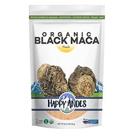 Happy Andes Organic Black Pure & Raw Maca Root Powder Non-GMO, USDA for Energy & Fitness, Performance & Mood for Men & Women, Gluten Free, Peruvian Superfood, Blue, 16 oz