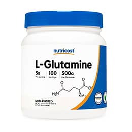 Nutricost L-Glutamine Powder (500 Grams) Unflavored - Gluten Free & Non-GMO, 100 Servings
