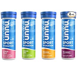 Nuun Sport Electrolyte Tablets for Proactive Hydration, Mixed Citrus Berry Flavors, 4 Pack (40 Servings)