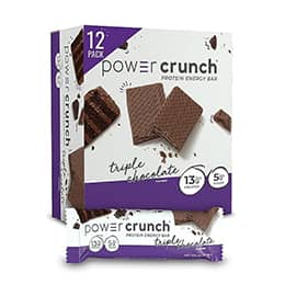 Power Crunch Protein Wafer Bars, High Protein Snacks with Delicious Taste, Triple Chocolate, 1.4 Ounce (12 Count)