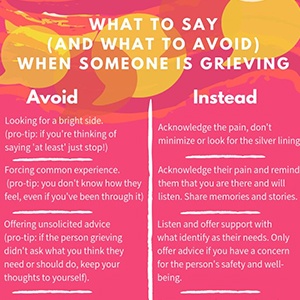 What to say (and what to avoid) when someone is grieving