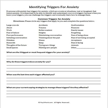 Identifying Triggers For Anxiety