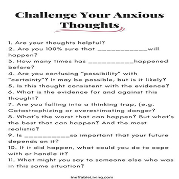 Manage Your Anxiety Worksheets