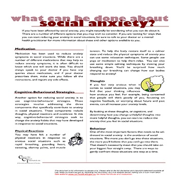 What Can be Done About Social Anxiety?